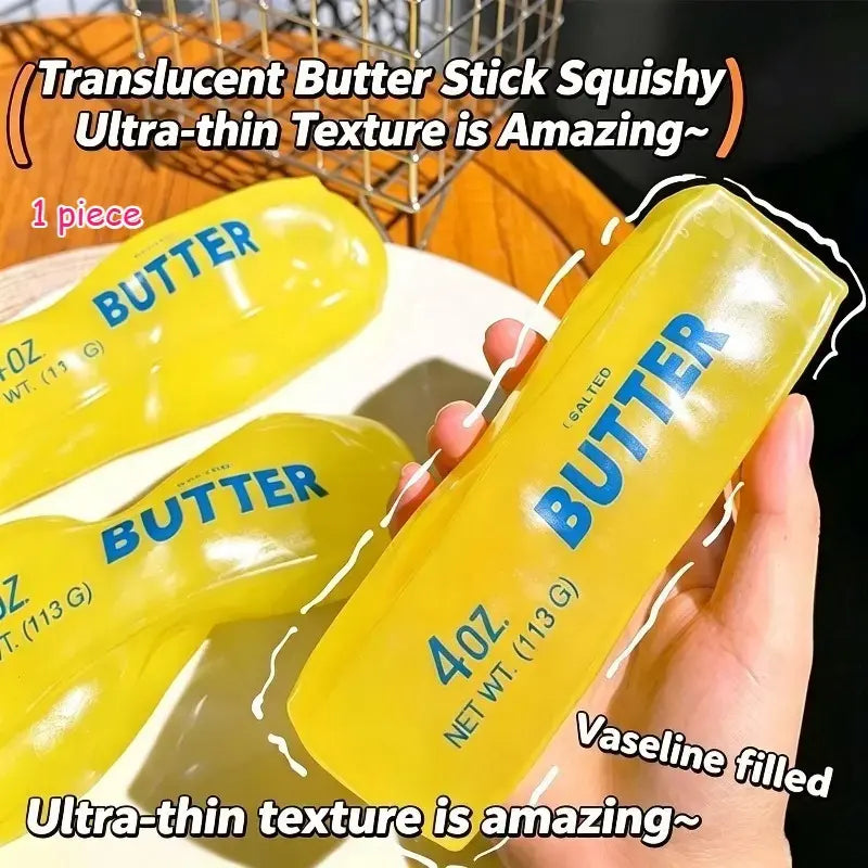 Moldable Butter Bar Squishy, Vaseline Filled Moldable Squeeze Fidget Toy, Stress Relief Vent Decompression Squishy Toy, Sensory Squishies