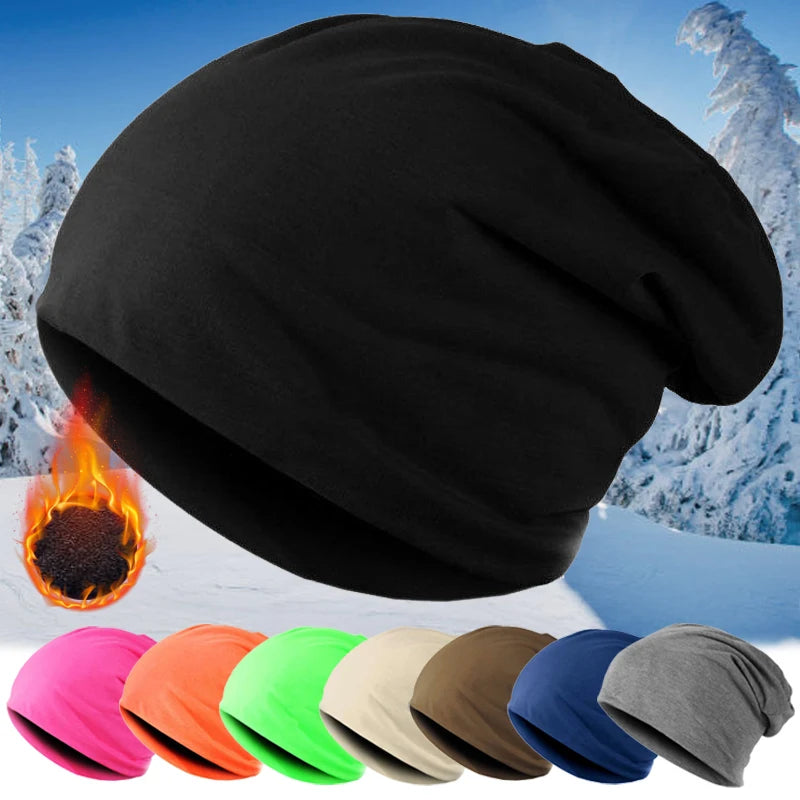 Knitted Warm Caps Solid Color Beanies Hip-Hop Slouch Skullcap Casual Bonnet Beanie Hat Gorros Winter Autumn Women Men Fashion