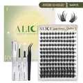 ALICE Natural Lash Extension Kit Spikes CD Curl Eyelash Clusters DIY Thin Band Individual Lashes 10-18Mm Cluster Eyelash Extensions for Daily&Workplace