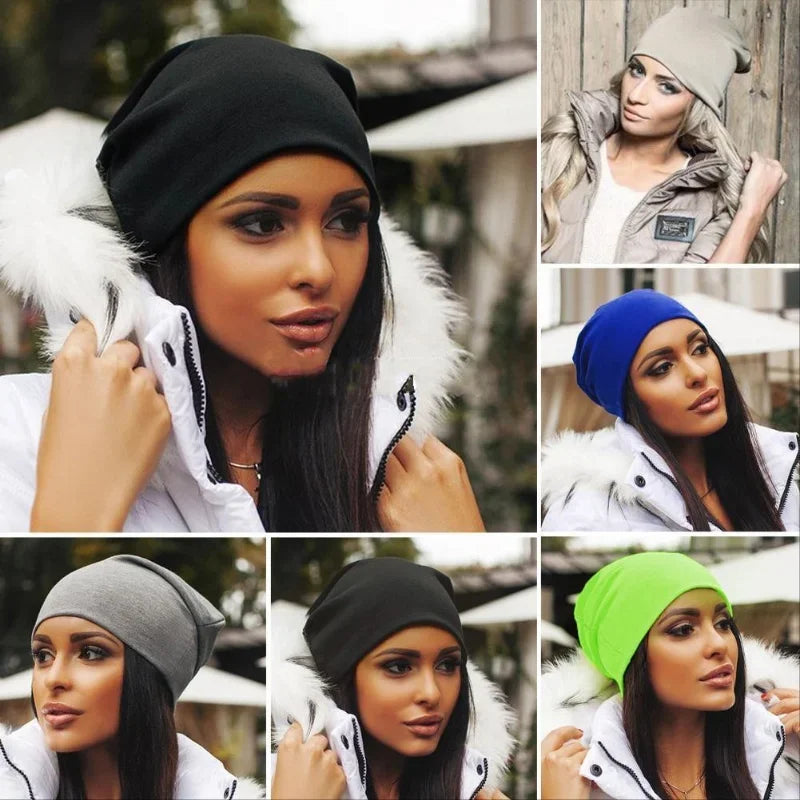 Knitted Warm Caps Solid Color Beanies Hip-Hop Slouch Skullcap Casual Bonnet Beanie Hat Gorros Winter Autumn Women Men Fashion